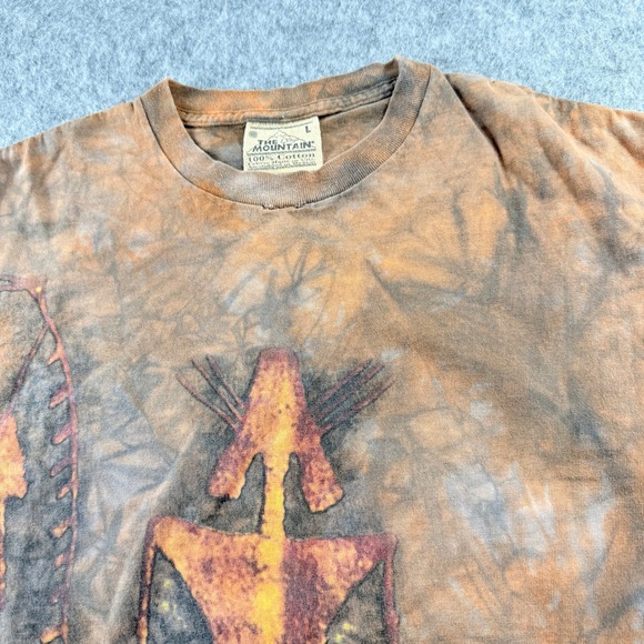 The Mountain T-Shirt Tie Dye Graphic Print Size Large Tribal Cave Drawing - Picture 3 of 9